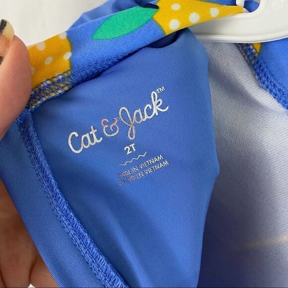 Cat & Jack Lemon One Piece Zip Swimsuit Size 2T - Picture 5 of 5